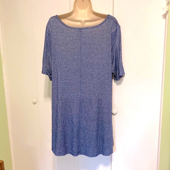 LULAROE High Low SIMPLY COMFORTABLE Blue Tunic Long Tee Mini Dress Womens Large - Picture 5 of 15